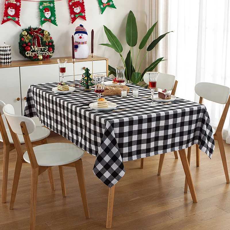 Christmas Checkered Square Tablecloth Kitchen Wedding Party Holiday Dining Table Decoration Tablecloth H251211