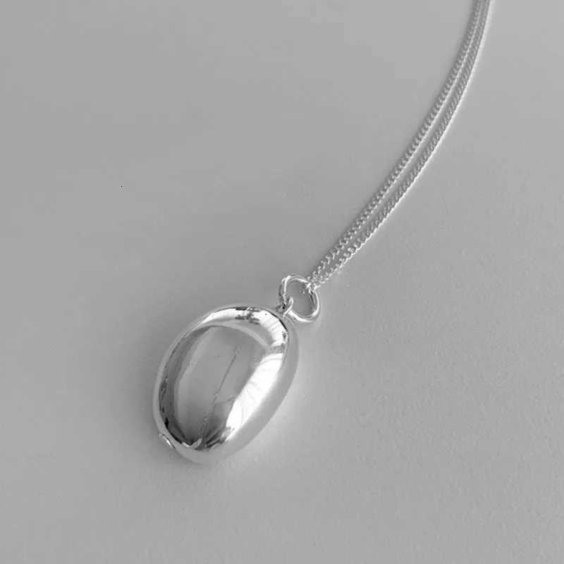 925 Sterling Silver Necklace Bean Irregular Simple Pendant Punk Geometric for Women Girl Jewelry Gift Dropshipping Wholesale M251211
