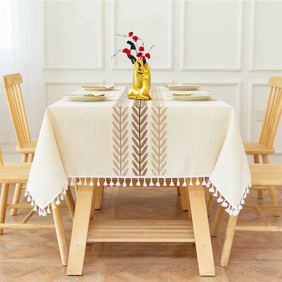 Nordic Style Tassels Cotton Linen TableclothModern Simplicity Dust-Proof Table CoverFor Dinning Tea Table Tabletop Decoration H251211