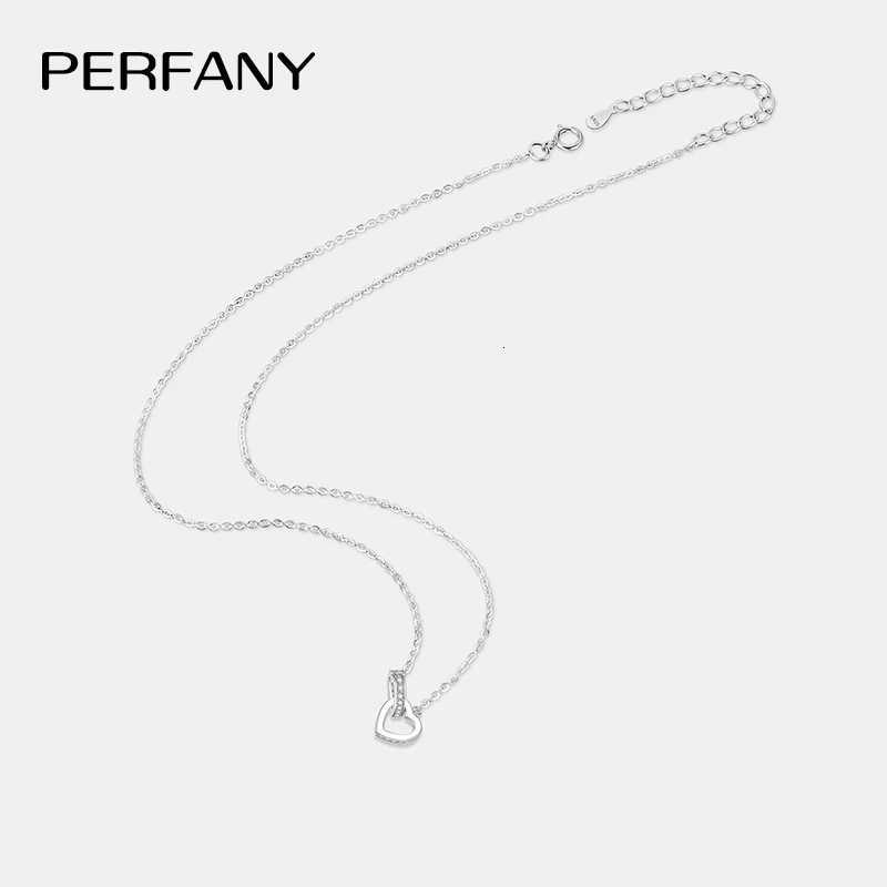 PERFANY All Moissanite Necklace for Women S925 Pure Silver Double Heart Design Laboratory Diamond Pendant Fashion Luxury Jewelry M251211