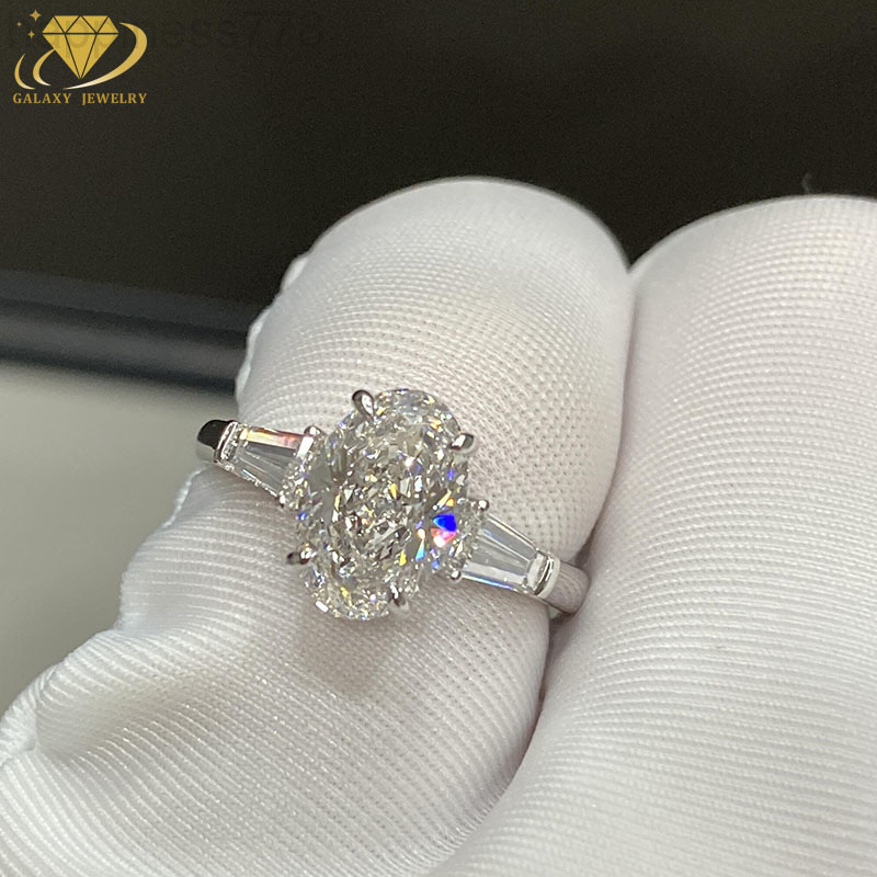 Fashion Jewelry IGI Certified Lab Grown Diamond 14K Solid White Gold Rings Oval Engagement Ring for Women