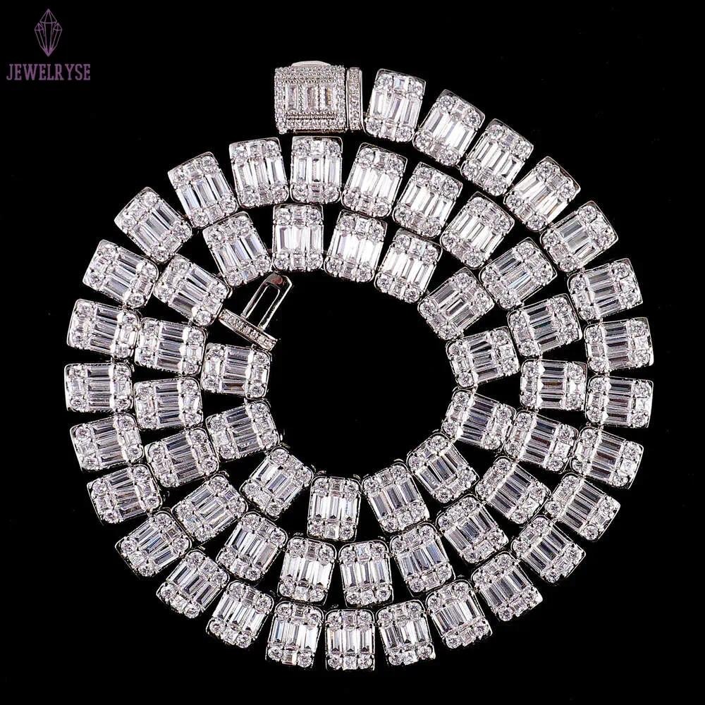 wholesale price mossinate diamond cuban chain hiphop jewelry moissanita cubana de 10mm baguette cuban link