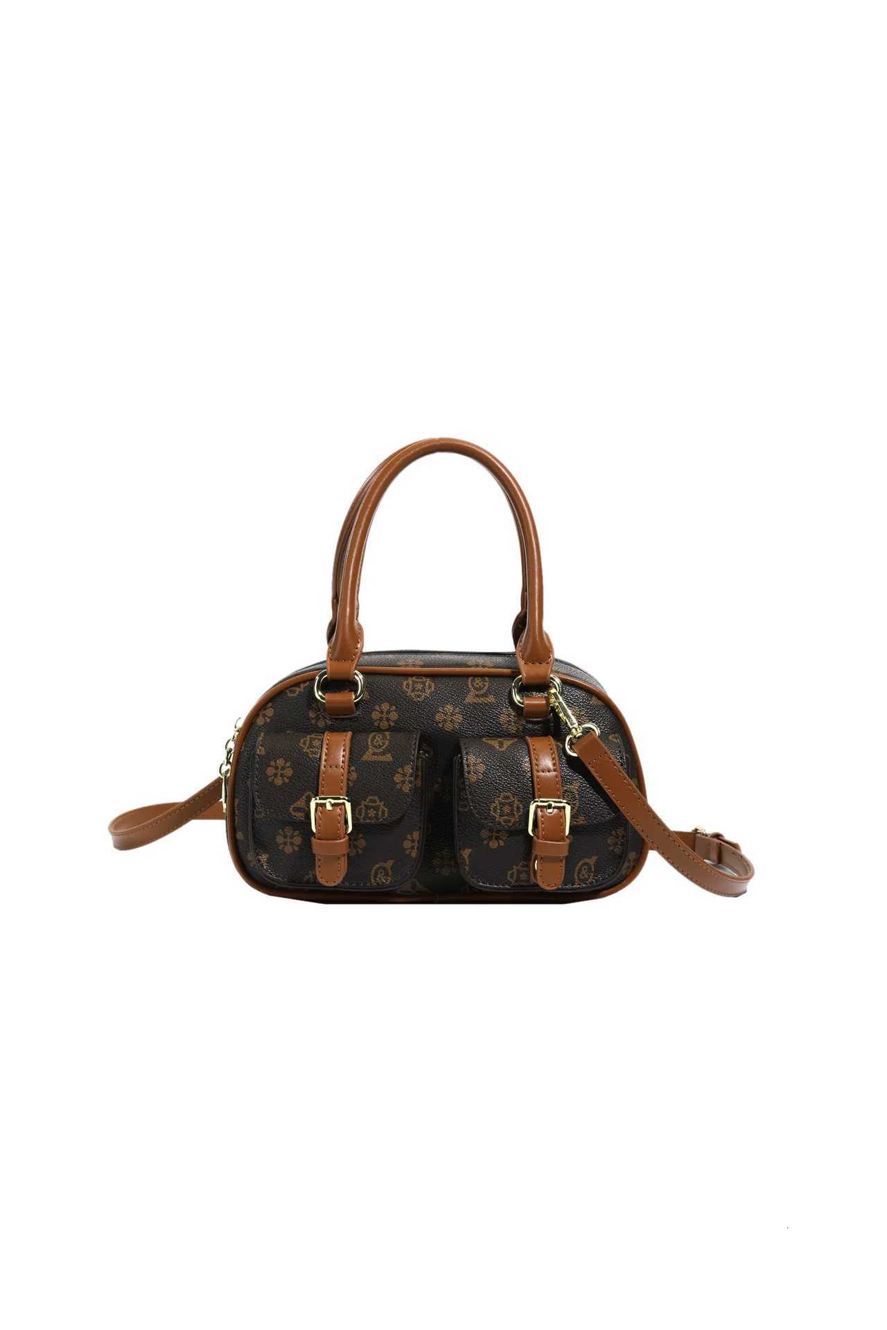 2025 Vintage Mogram Bost Bag for Wen low Shoder Purse Adjustable Crossbody Strap with Top Handle Fall Winter Work Bag Y251211