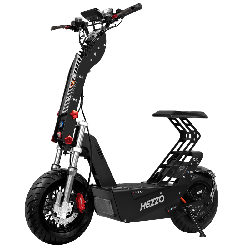 HEZZO F8 Escooter 72V 10000W Powerful 16Inch Electric Scooter 62Mph 50Ah 21700 93Miles Foldable Offroad Scooter With Seat