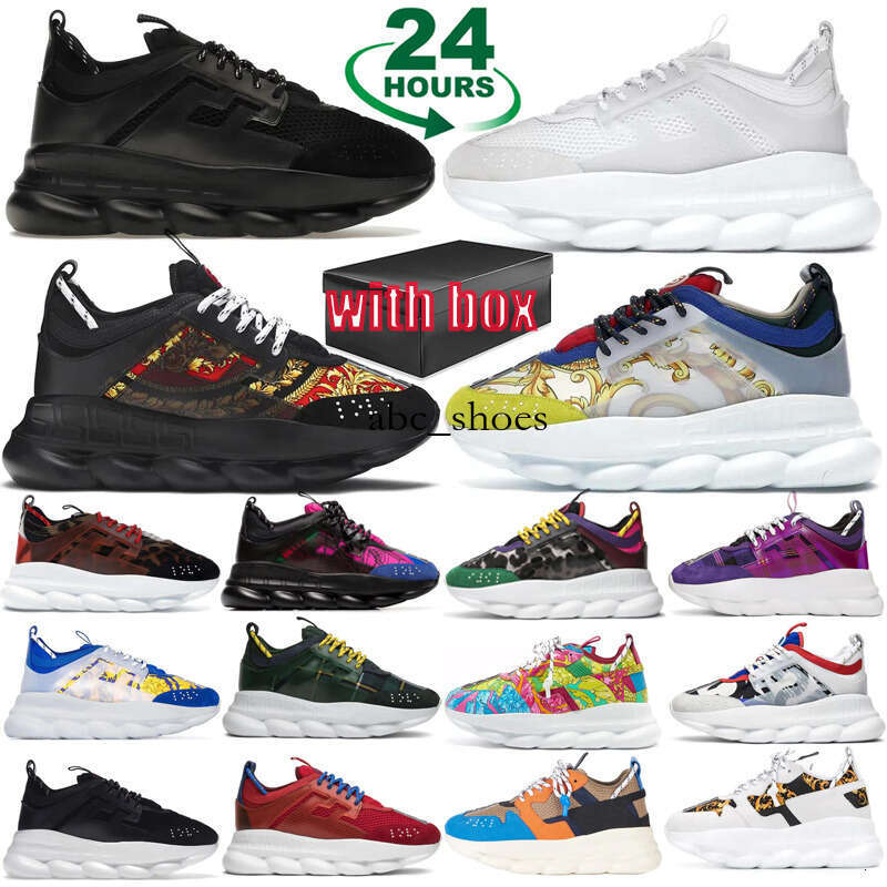 Designer Casual Shoes Chain Reaction For Men Women Triple Black White Rubber Suede Red Purple Yellow Outdoor Sneaker 36-45