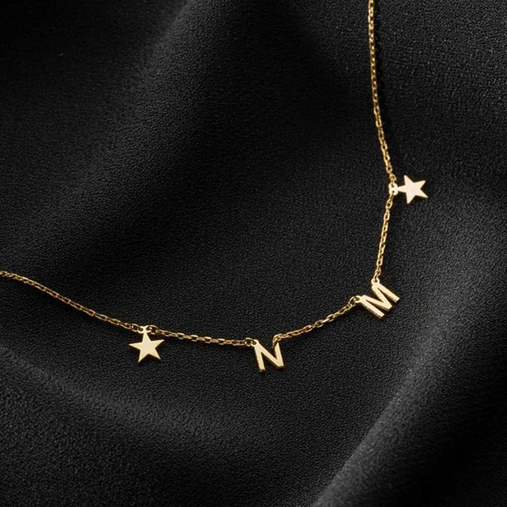 Personalized Custom Name Necklace for Women Men Letter Silver Necklaces Pendant Cross Chain Jewelry Birthday Holiday Gift 2023 M251211