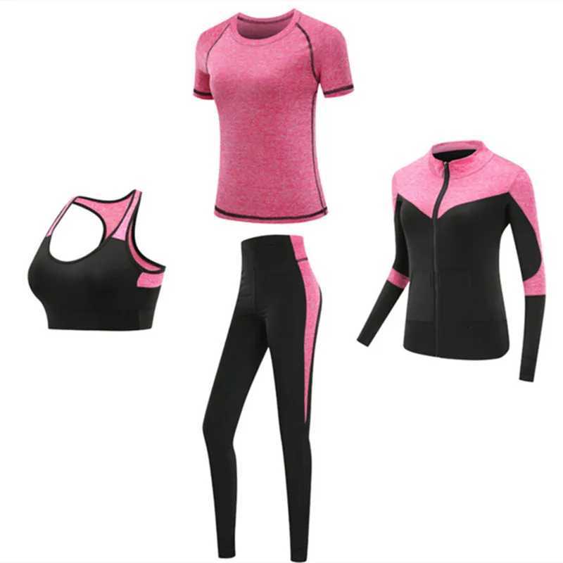 Quick dry women sportswear yoga set fitness gym yoga clothing suit sets coatbrat shirtleggings 2019 workout running trainingT251211