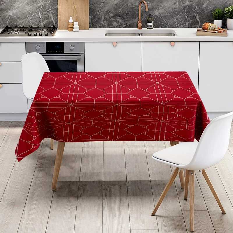 Red Spider Web Printed Tablecloth with White Lines for Home Dining Decorations in Size 60x120cm Modern Kitchen Linen from Home G H251211