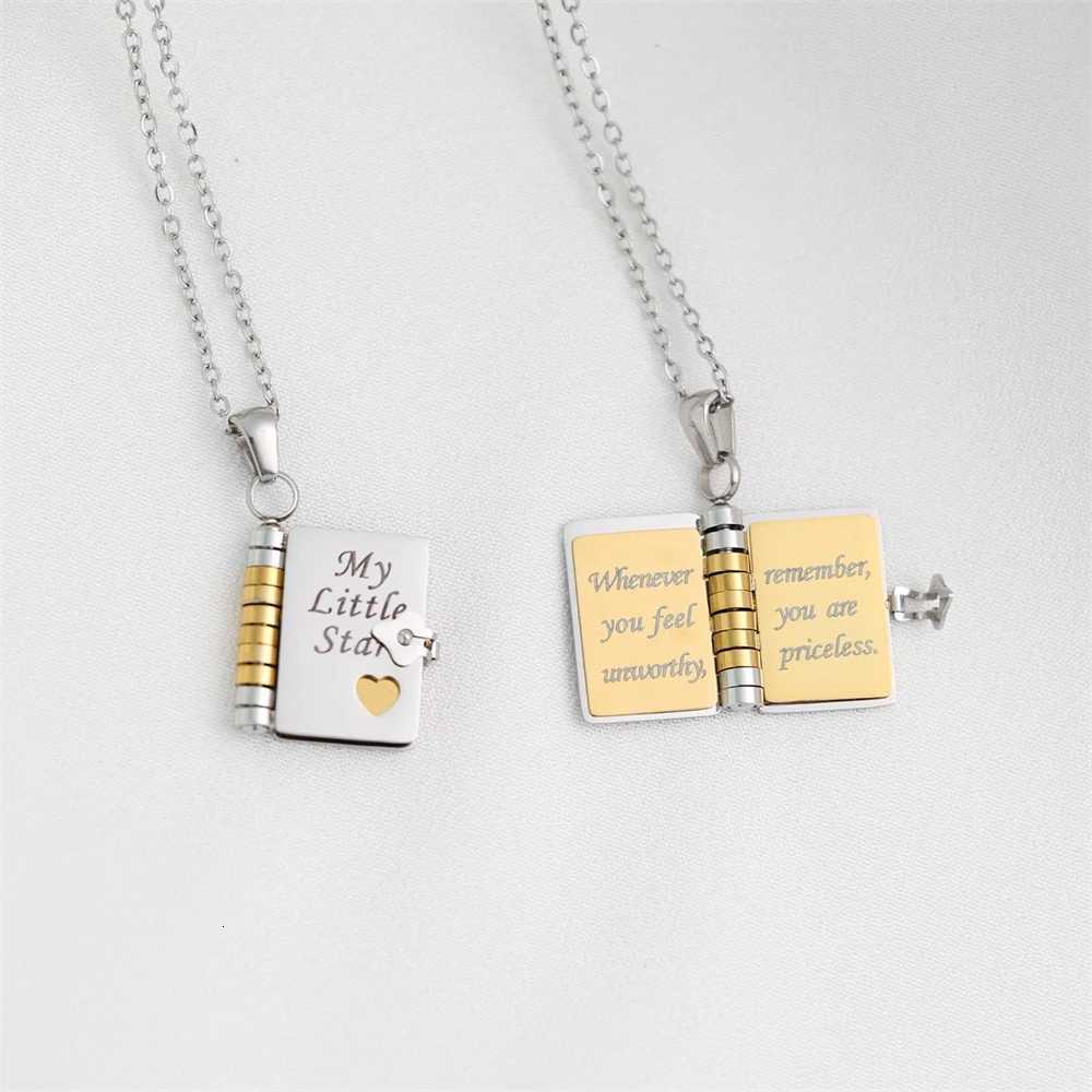 Incredible Daughter Book Necklace Adjustable Chain Book Locket Engraved MESSage My Daughter Necklaces Encouragement Gift M251211