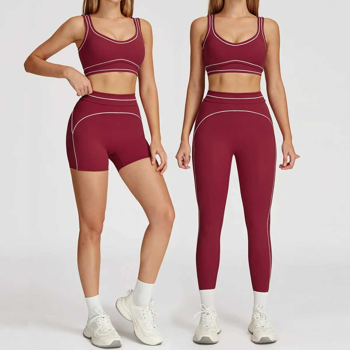 2 Piece Yoga Clothes Women Tracksuit Athletic Wear Fitness Suit Gym Workout Push Up Clothes Sports Bra Leggings SuitT251211
