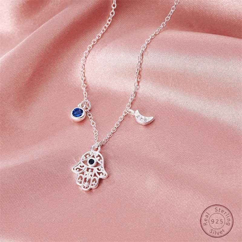 Necklace 925 Sterling Silver Evil Eye Classic Simple Adjustable Women Girls Fashion Jewelry Gift M251211