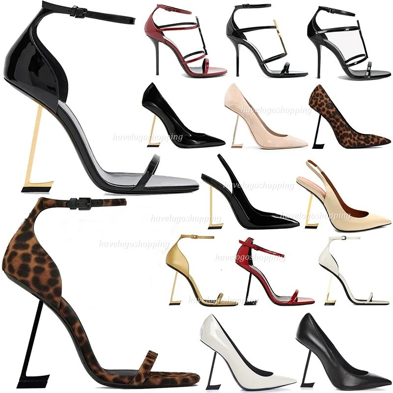 Women Mules Dress Shoes High Heels Womens Designer Genuine Leather Pumps Lady Sandals Classic Style Wedding Slingback Heels Black Golden Gold 100mm 70mm Heel