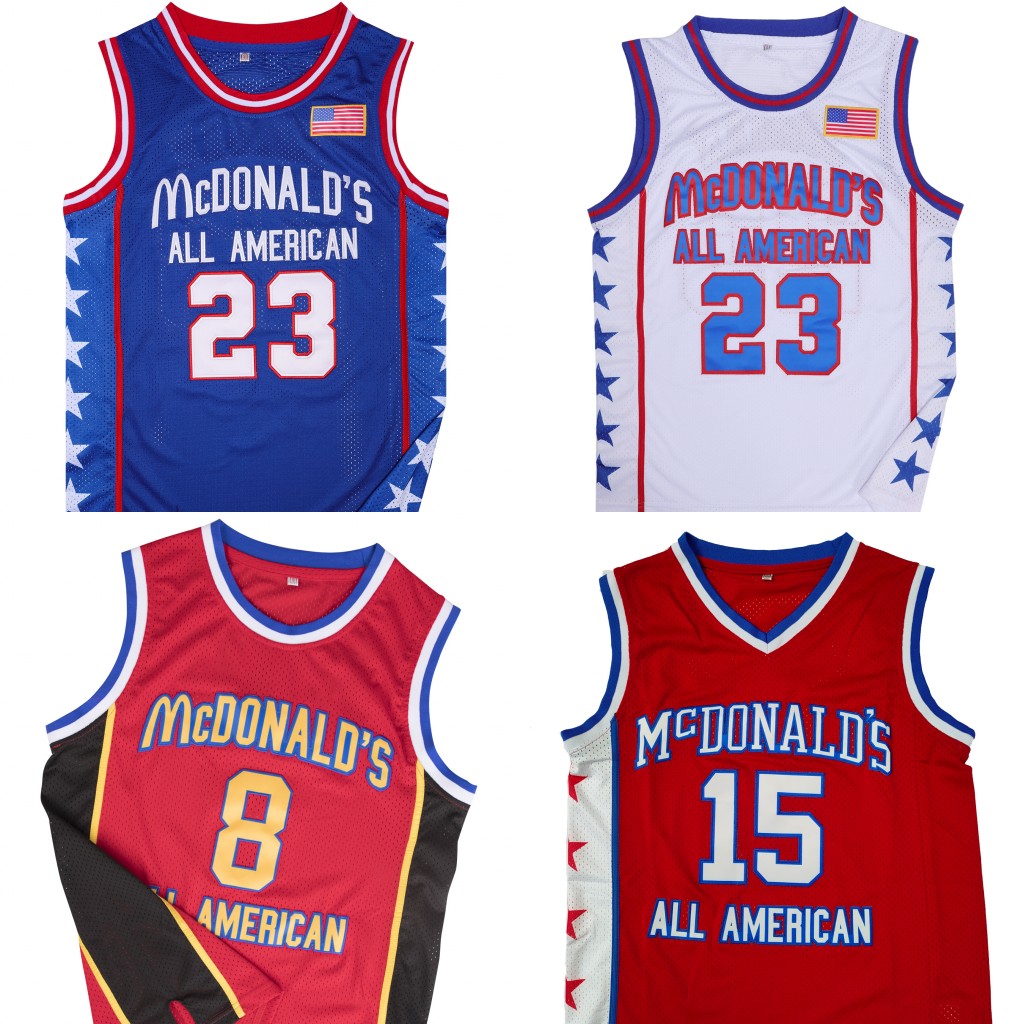 In Stock MCDONALDs ALL-AMERICAN Basketball Jersey Embroidered 15 Vince Carter 33 8 23