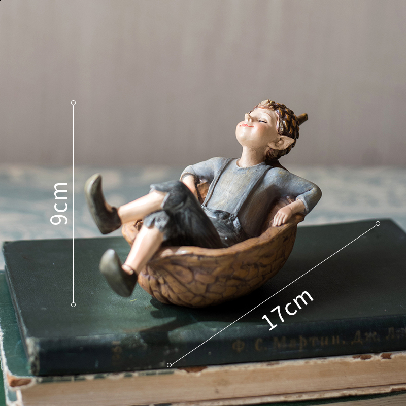 Cute Cartoon Fantasy Forest Elf Resin Craft Ornament Living Room TV Cabinet Bedroom Balcony Garden Desktop Home Decoration Gift 240304