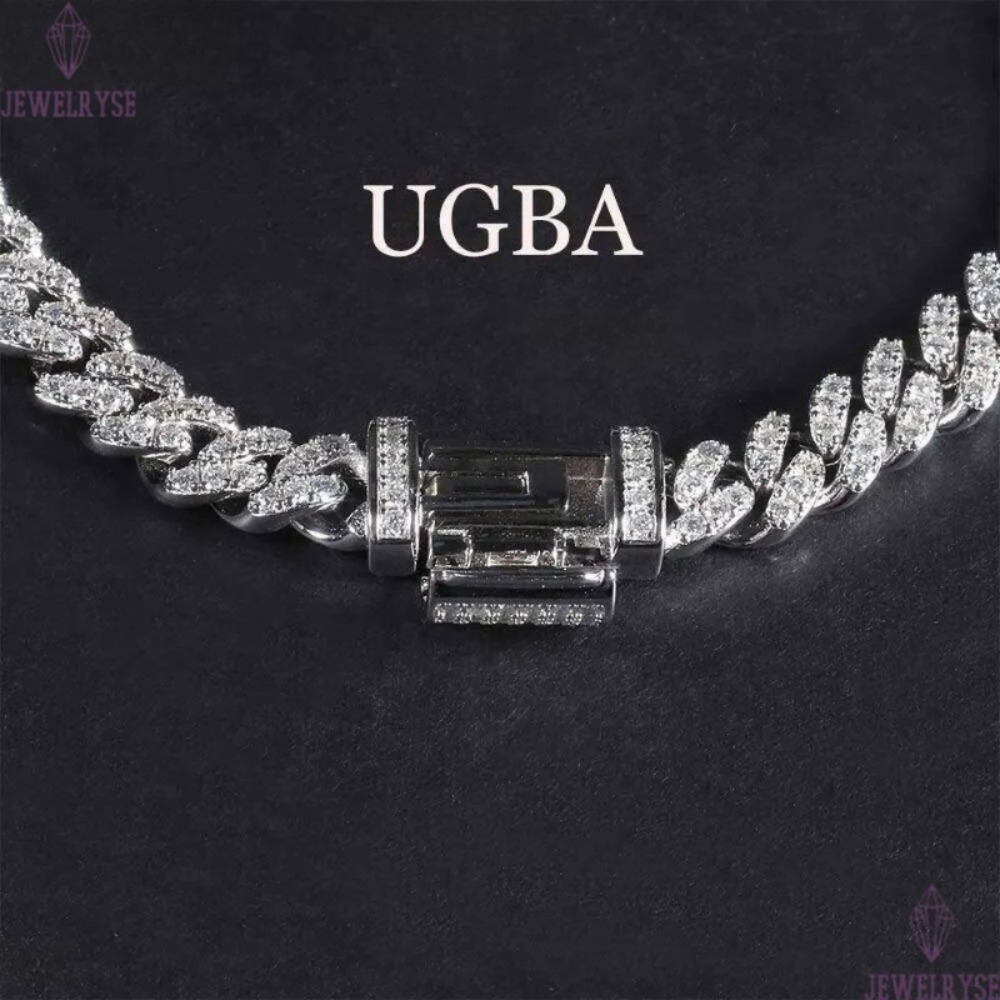 Ugb Hip Hop Men Jewelry Gra Certified Sterling Sier Iced Out Miami Vvs Moissanite Dia Cuban Link Chain Necklace