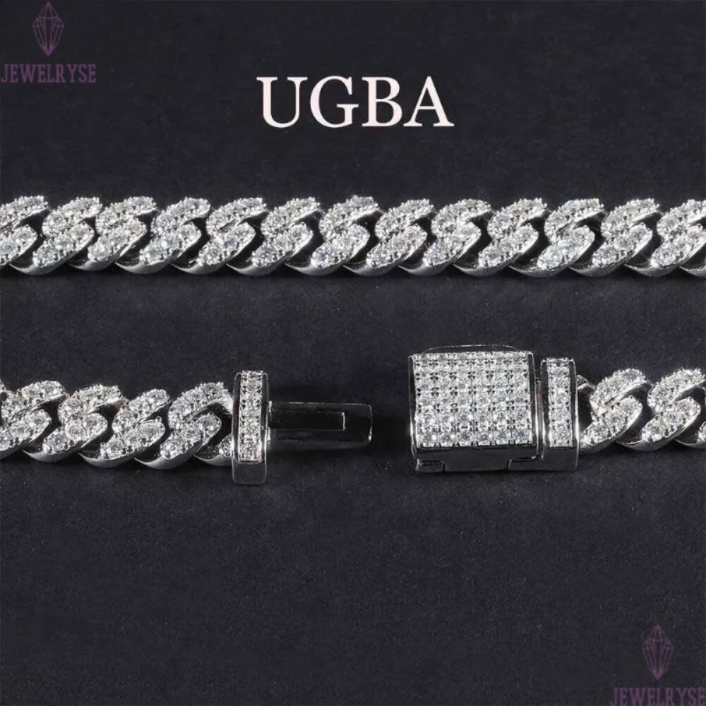 Ugb Hip Hop Men Jewelry Gra Certified Sterling Sier Iced Out Miami Vvs Moissanite Dia Cuban Link Chain Necklace