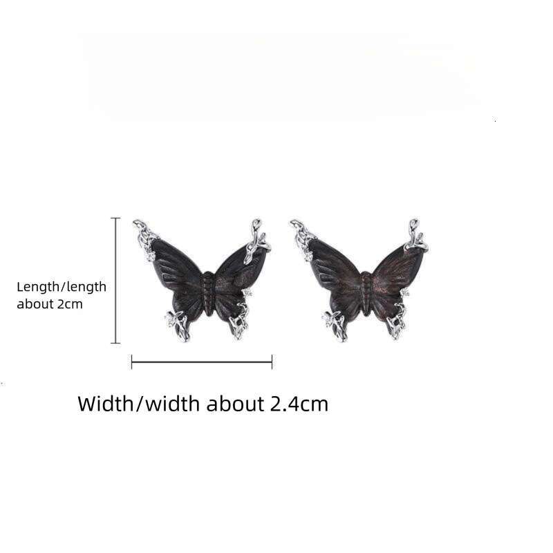 DHcollections Wooden Butterfly Earrings for Women, High-End Luxury Unique Autumn Winter New Stud Earrings, Exaggerated Niche Style Fashionable Ear Jew