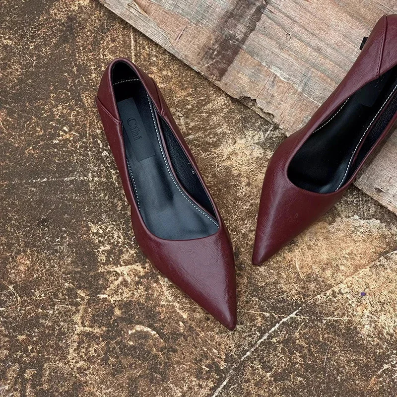 Spring Vintage Women Leopard Pumps Shoes Fashion Pointed Toe Slip On Shoes Concise Office Lady Shoes woman 251209 - view 7