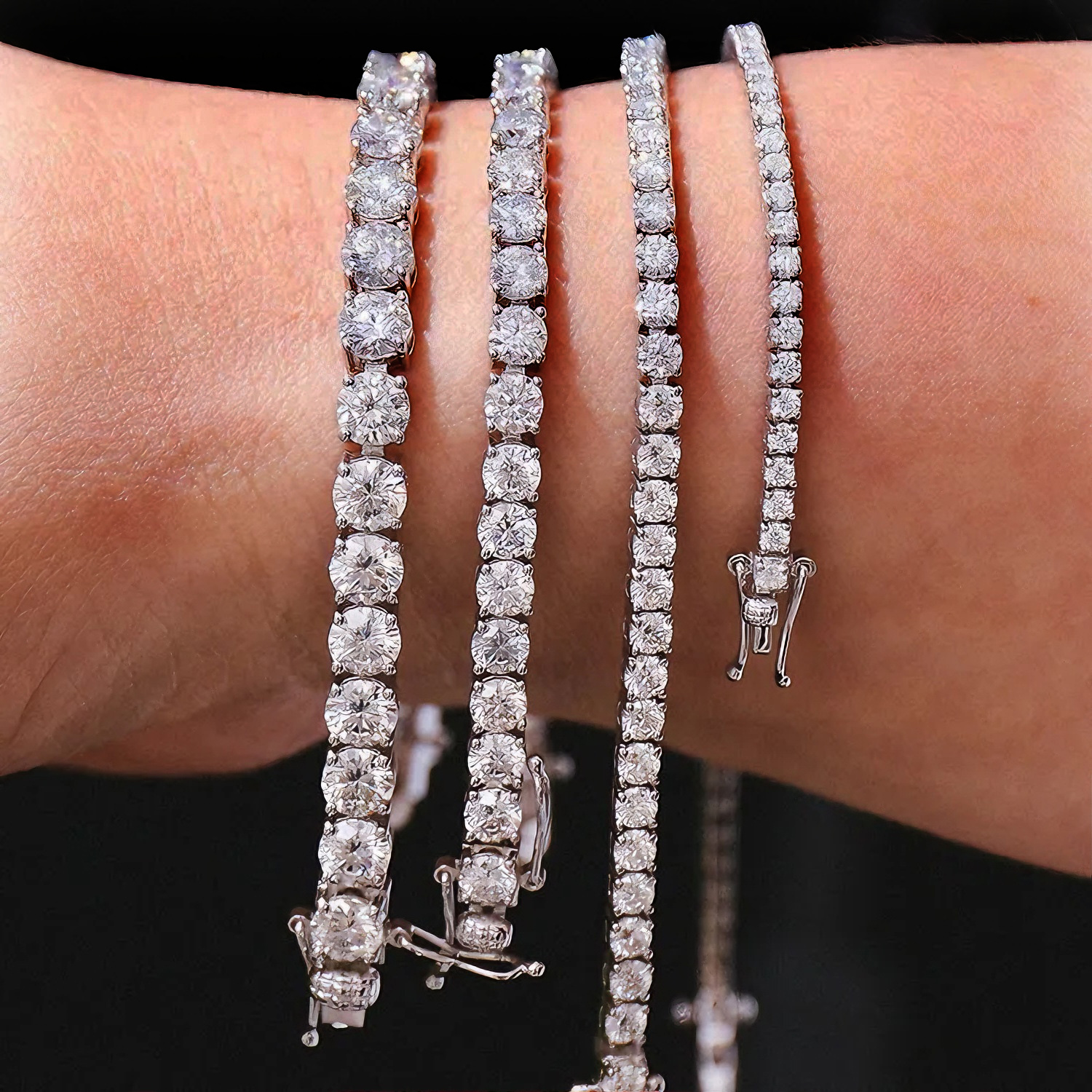 Hip Hop Tennis Bracelet with Gift Box 2.5-6mm Ice Out Diamond 18K Gold Plate Cubic Zirconia CZ Stone Chain for Men Women Guy Designer Luxury Rapper Je