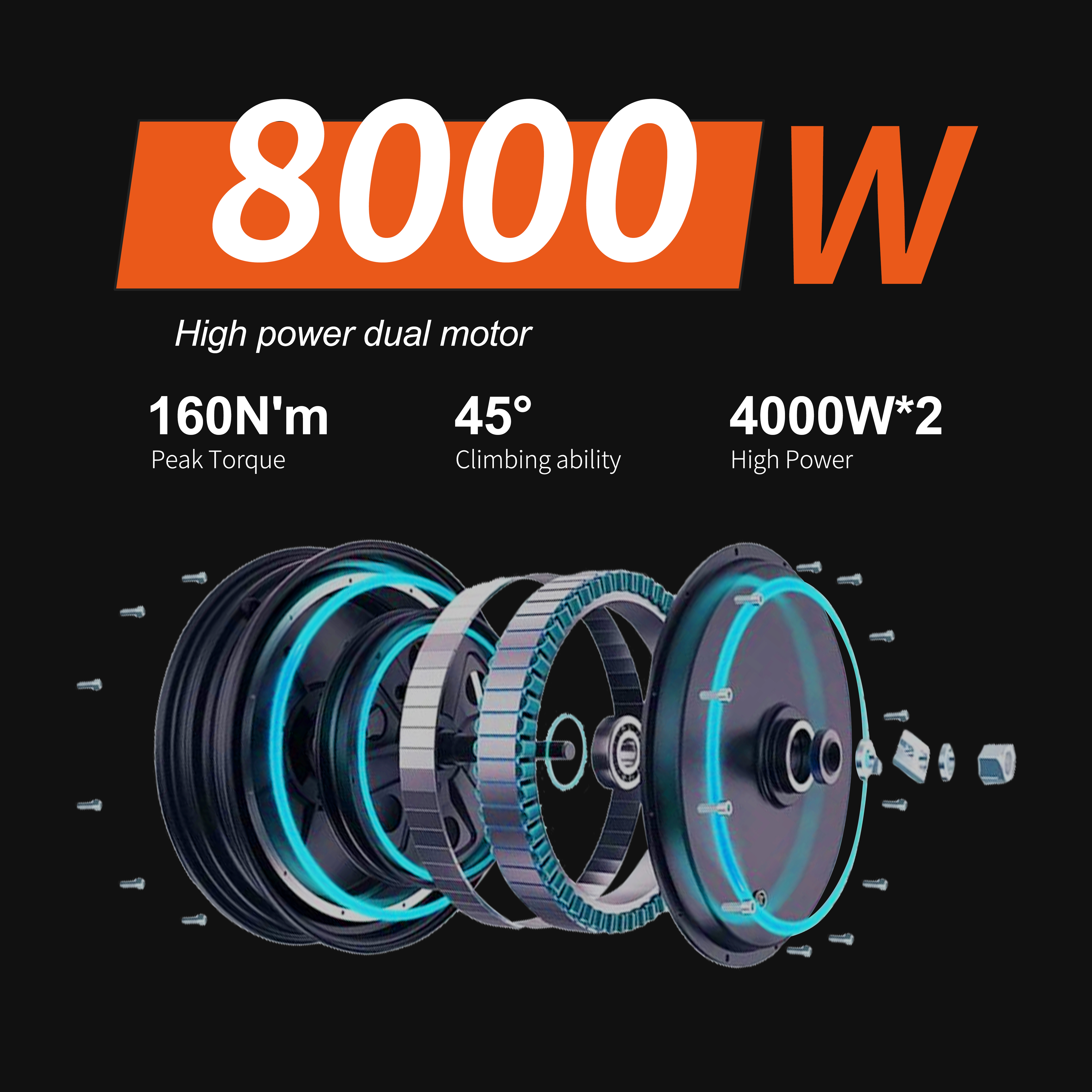 HEZZO F9 Escooter 60V 8000W Dual Motors 53Mph 12Inch Offroad Electric Scooter 40Ah 21700 Foldable Powerful Electric Kick Scooter With Steering Damper