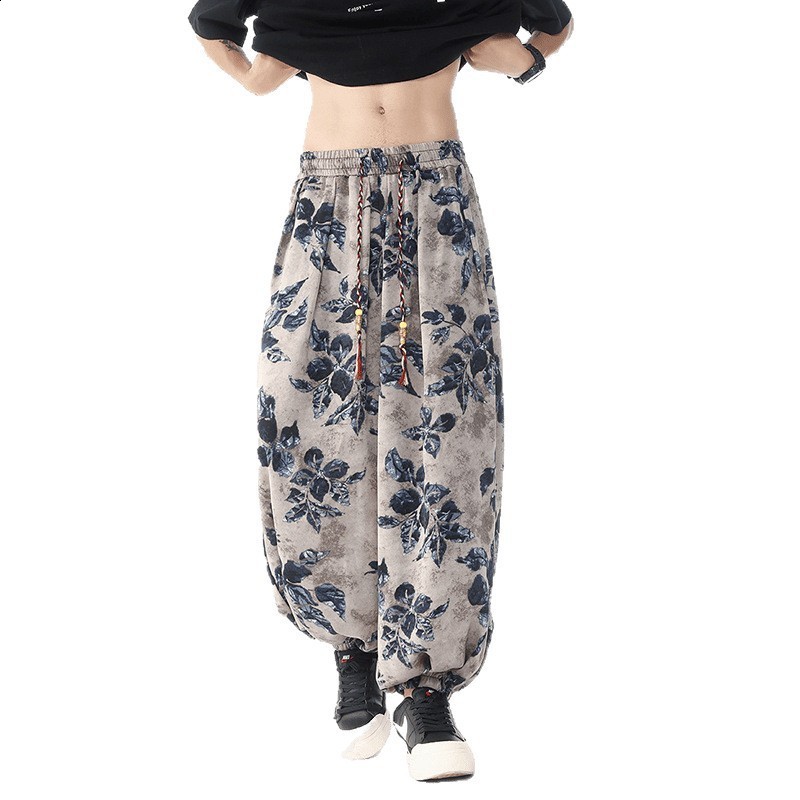 Hip hop Men sweatpants Retro StreetStyle Wide leg Bandana Paisley Pattern Harajuku Fashion Straight joggers men 210715