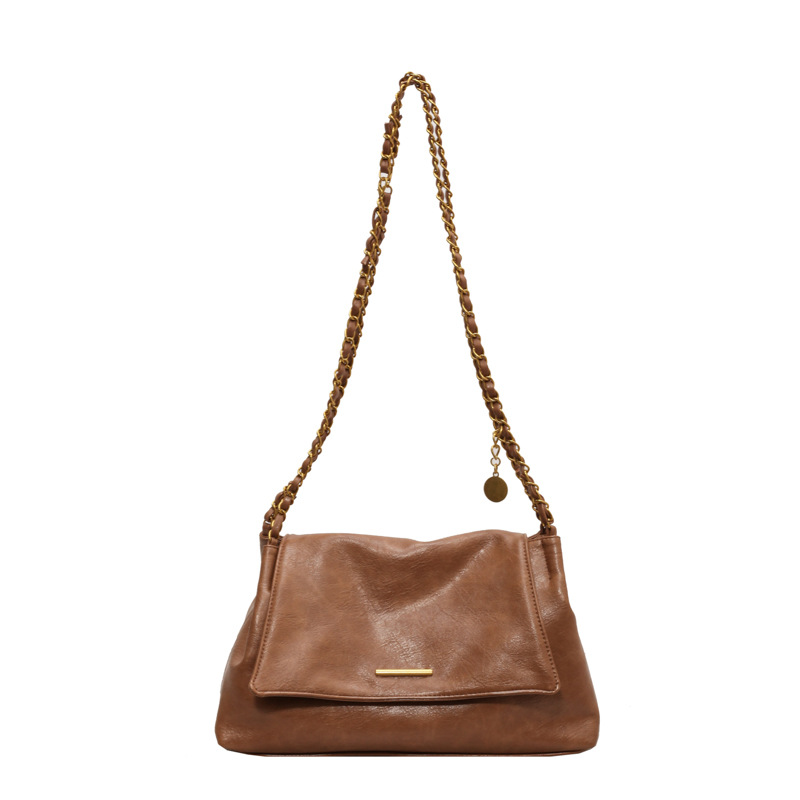 Hot Free shipping designer bags for womens Shoulder bags black khaki brown Textured Versatile New Retro Chain Tote Bag