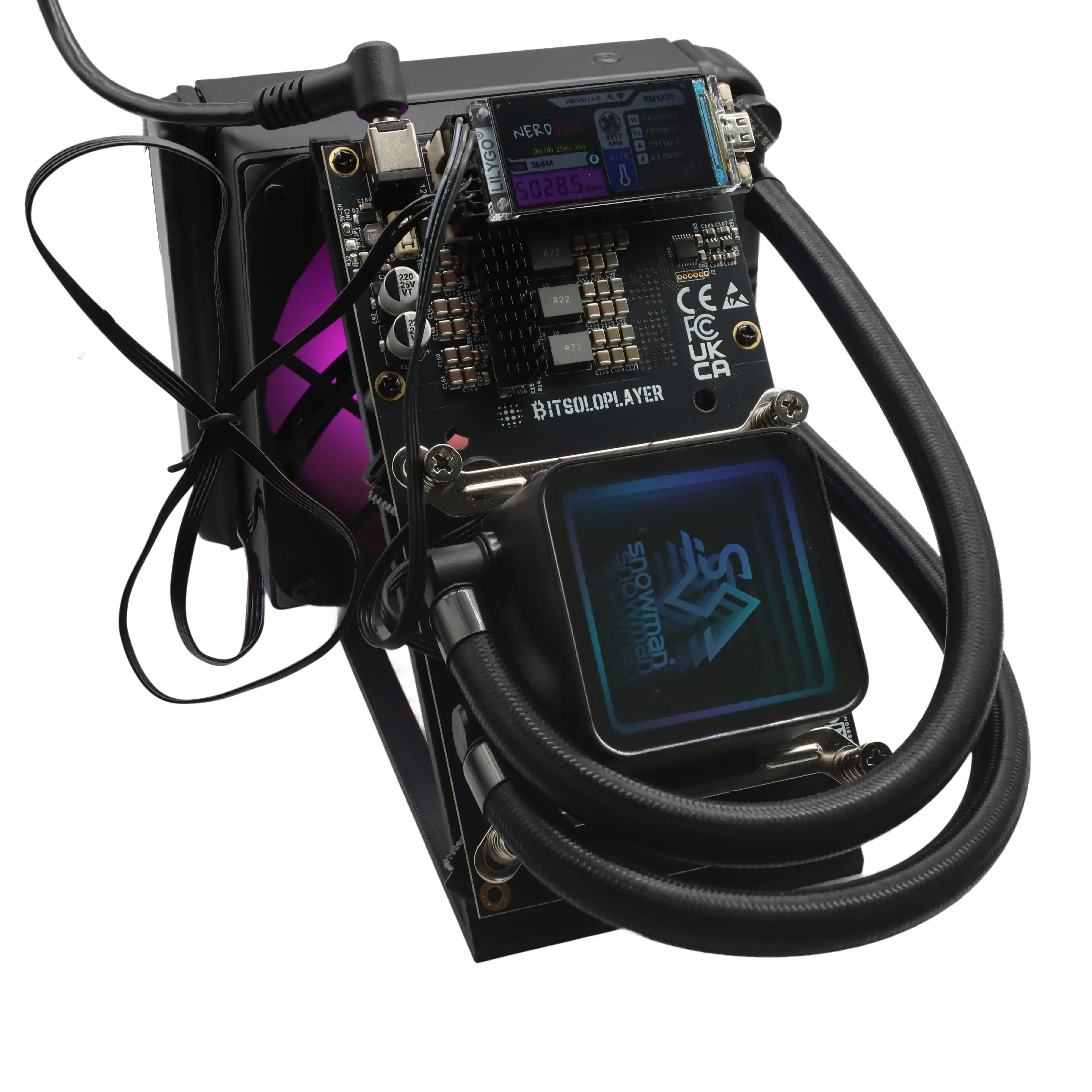 Stellapex Solo Miner Nerdqaxe++ 4.8TH/s Bitcoin Miner 75W 4Pcs BM1370 Chips ASIC Miners Cryptocurrency Mining Water Cooling Machine Lottery BTC Miner 