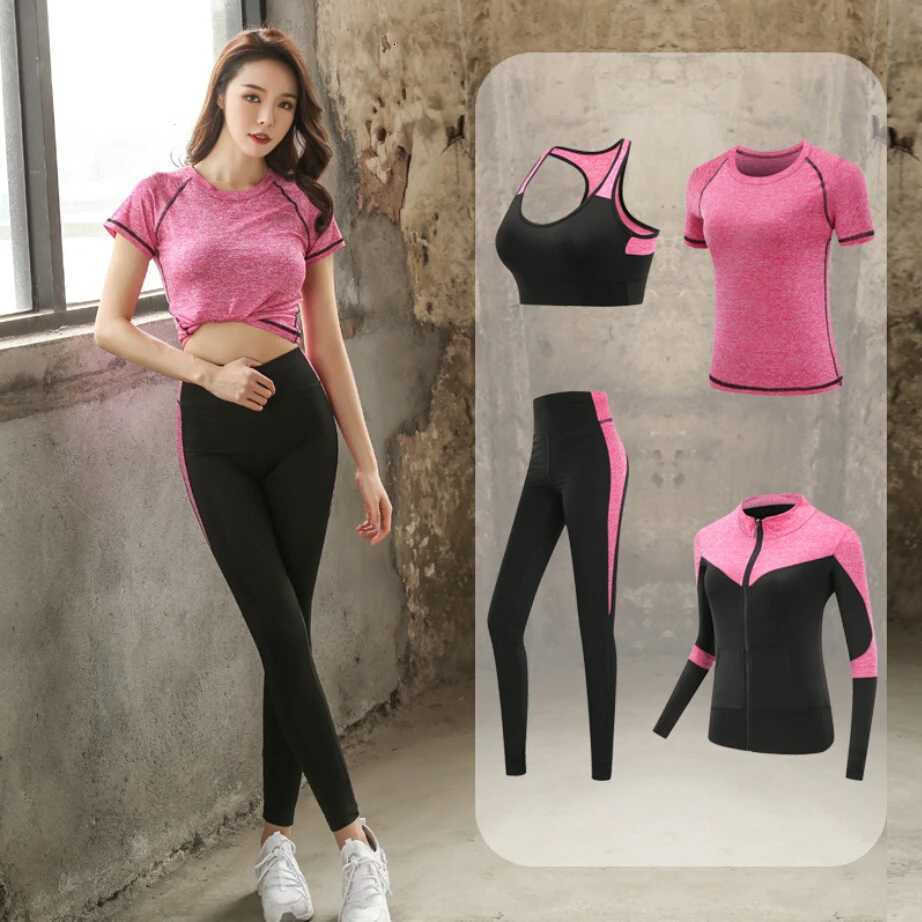Quick dry women sportswear yoga set fitness gym yoga clothing suit sets coatbrat shirtleggings 2019 workout running trainingT251211