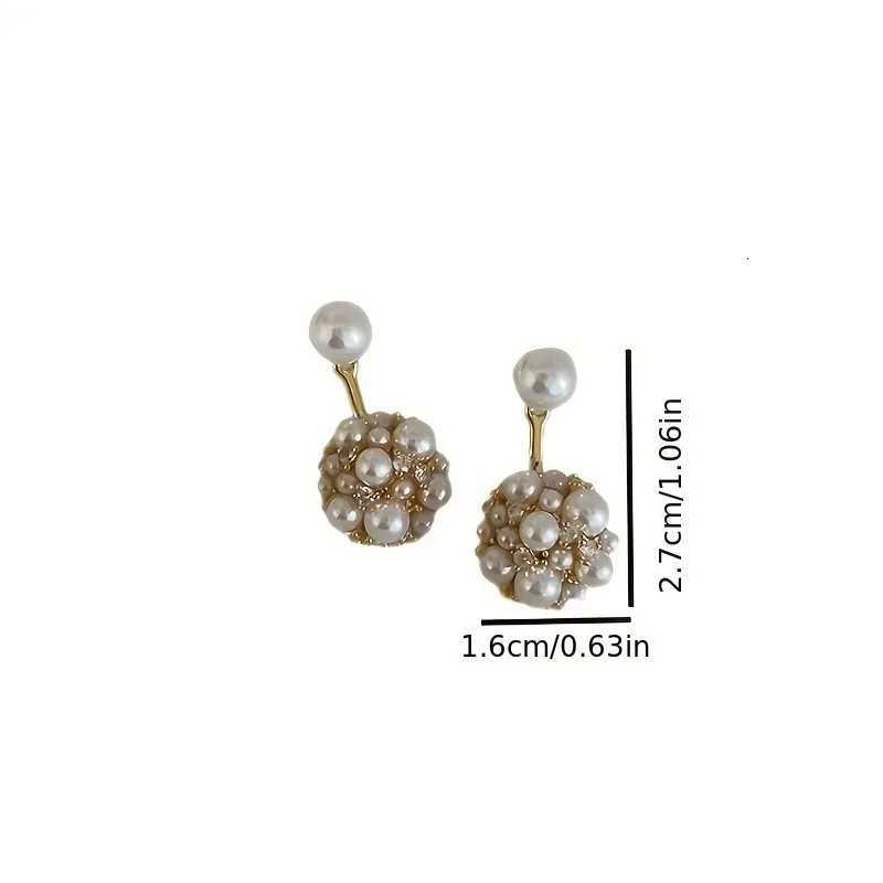 1 Pair Elegant Luxurious Imitation Pearl Ball Pendant Earrings 925 Sterling Sier Earrings Alloy Material for Daily Wear Gifts Y251210