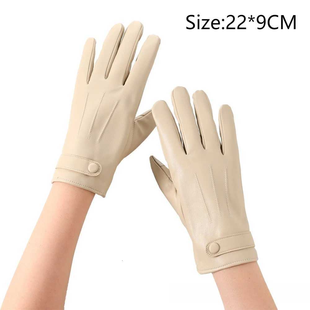 Winter Warm Pu Leather Gs Wen Cute Thick Outdoor Cycling Driving Windproof Cold-Proof Gs Touchscreen Gs Y251210