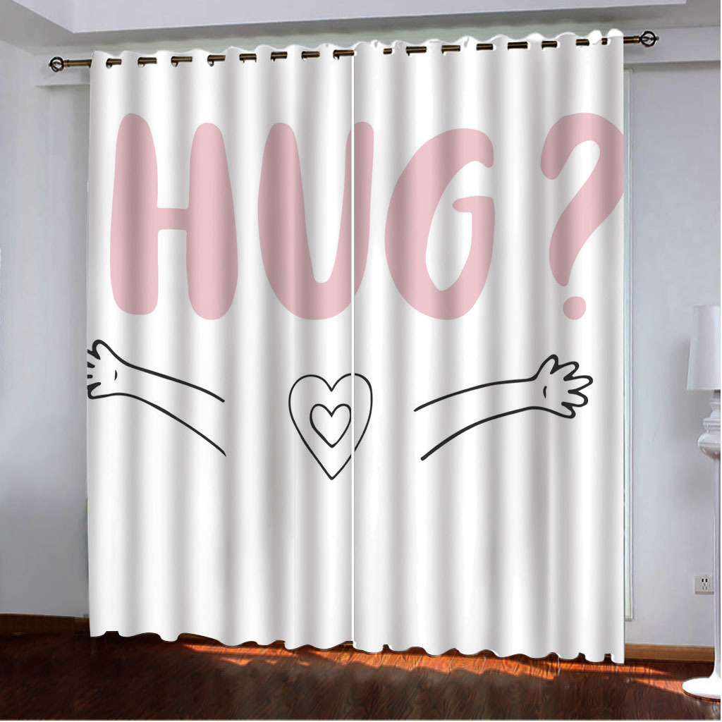 YL-37939 High-Density Blackout Curtain Letter Series, Digital Printing, Custom Patterns, Any Size.