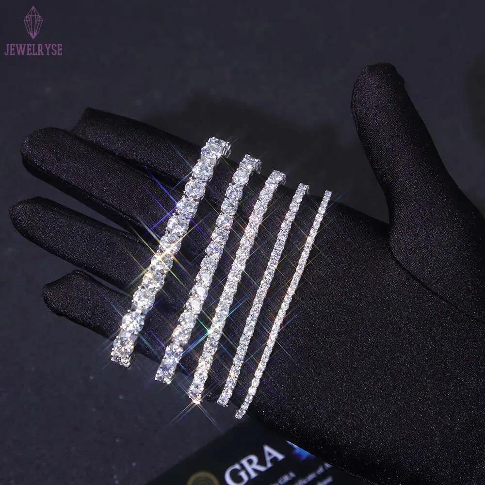 Moissanite Tennis Chain Fashion Jewelry Men Bracelet Diamond 5mm 6.5mm Sier Gold Plated Fine Jewelry Bracelet VVS Moissanite Tennis Chain for Men Wome