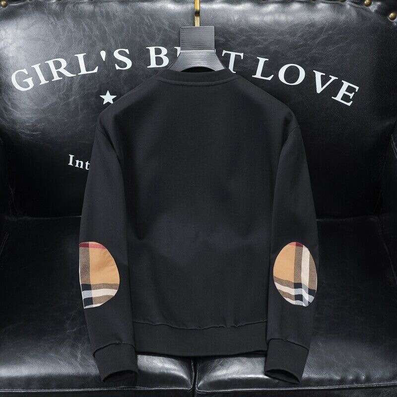 2024 Autumn Winter New Men's Fashion Round Neck Sweatshirt Casual Slim Fit Plus Size Long Sleeve Pullover Base Shirt