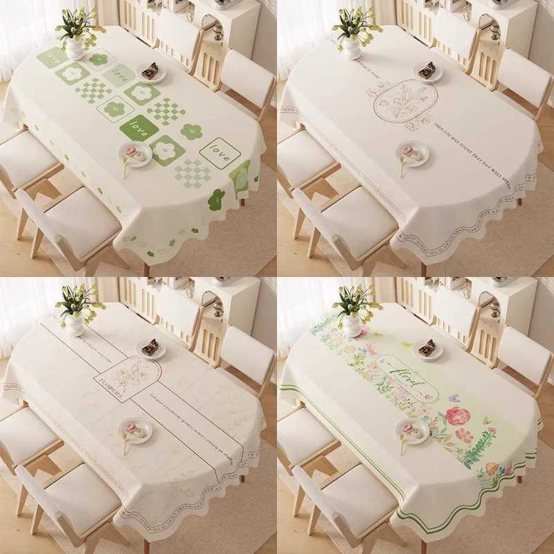 Oval dining tablecloth washable waterproof oil-proof heat-resistant new luxury table cover for living room tea table H251211