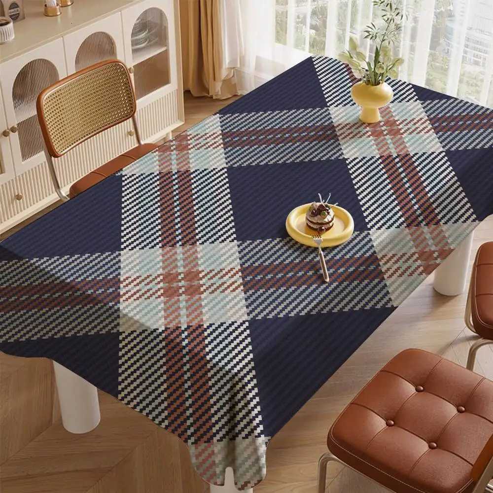Tartan Print Portable Rectangle Tablecloth - Water-Resistant For Camping Picnics Gatherings H251211