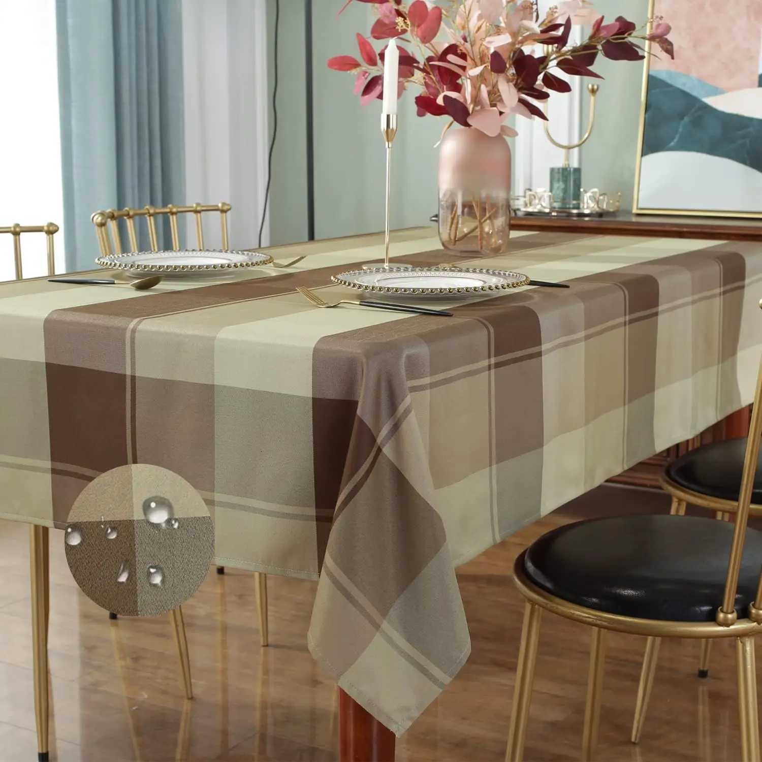 Rectangle Checkered Tablecloths Waterproof Farmhouse Indoor Outdoor Picnic Table Cover Holiday Party Kitchen Dining Table Decor H251211