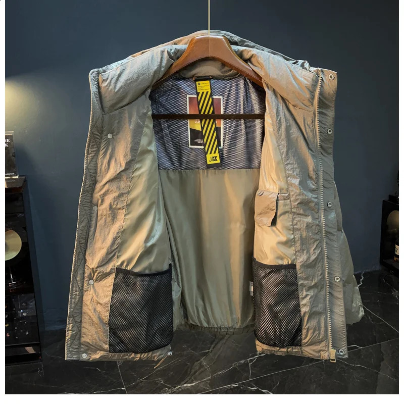 Fluffy down jacket mens winter 2025 hooded warm windproof and cold resistant duck clothes y251205