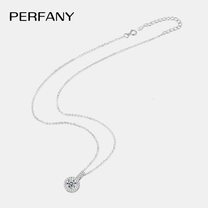 PERFANY 1-5CT Moissanite Necklace for Women S925 Pure Silver Round Laboratory Diamond Pendant Fashionable Wedding Luxury Jewelry M251211
