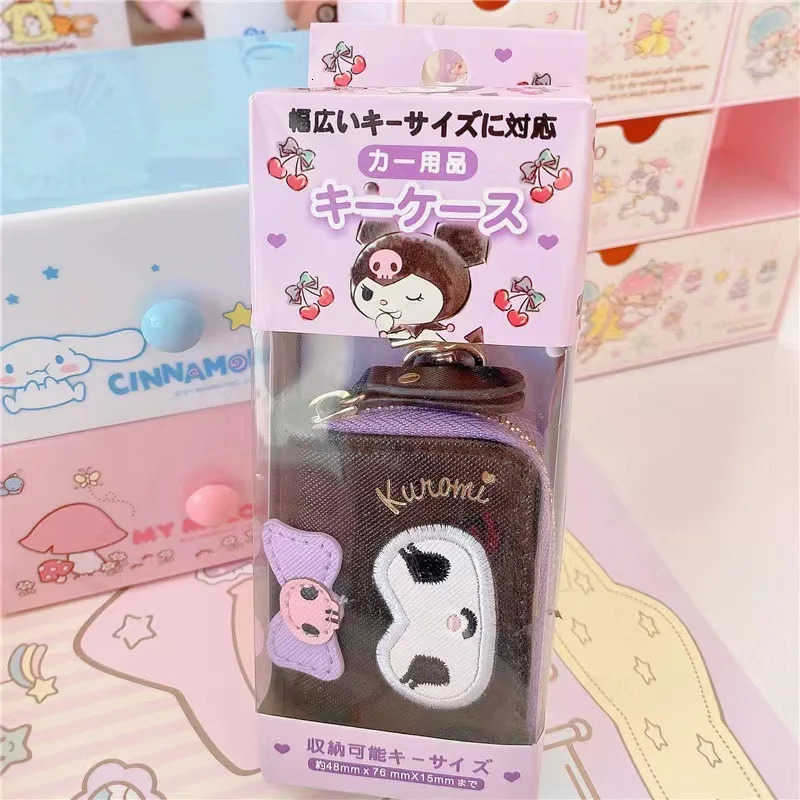 Sanrio Cartoon Key Case Kawaii Hello Kitty Cinnamoroll Melody Kuromi Coin Purse Small Storage Bag Gifts for Kids H251211
