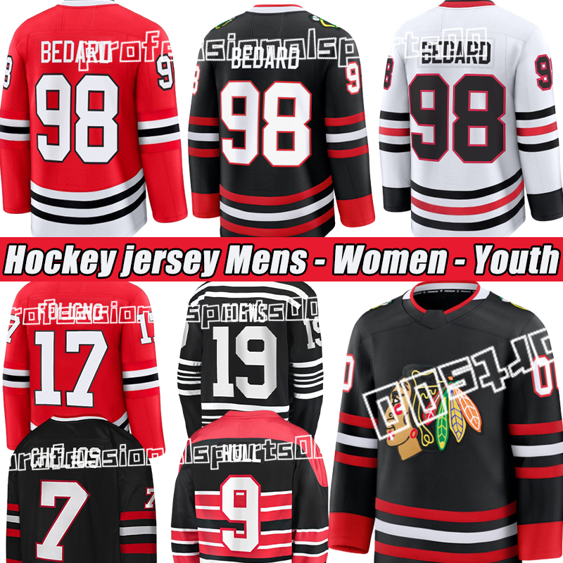 Chicago city Blackhawkss jersey #98 Bedard #00 Griswold #86 Teravainen #23 Kurashev#34 Mrazek hockey jerseys