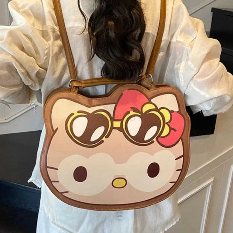 Sanrio Hello Kitty Kawaii Student Large Capacity Backpack Girl Portable Cute Fashionable Ins Shoulder Bag Storage Bag Birthday Gift Toy H251211