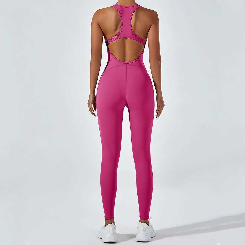 Womens Tracksuits Solid Yoga Jumpsuit One Piece Outfit Fitness Bodysuit Workout Clothes for Women Sportwear Gym Push Up RompersT251211