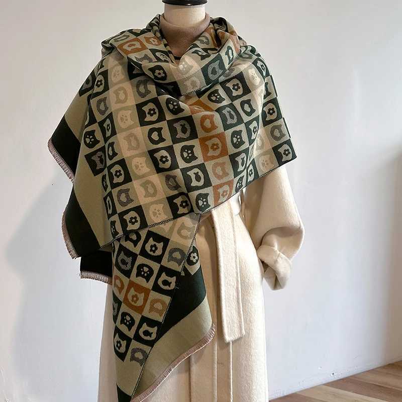 New Warm Luxury Cashmere Scarf Women Thick Print Fashion Shawl and Wraps Ladies Blanket Foulard Winter Pashmina Bandana Bufanda Y251211