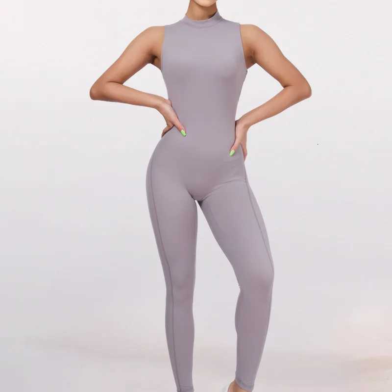 Women One-piece Back-V Sport Yoga Jumpsuit Workout Clothes for Women Sportwear Bodycon Outfit Fitness Gym Suit Workout TracksuitT251211