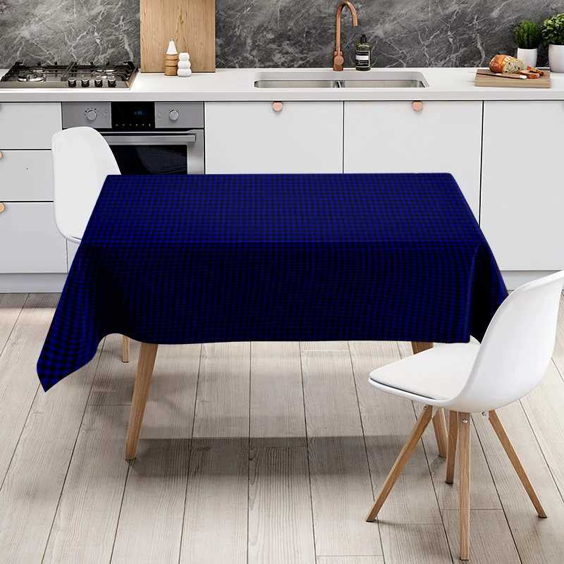 Waterproof tablecloth placemats set farmhouse dining table cover checkered kitchen table decor modern washable fabric luxury tab H251211