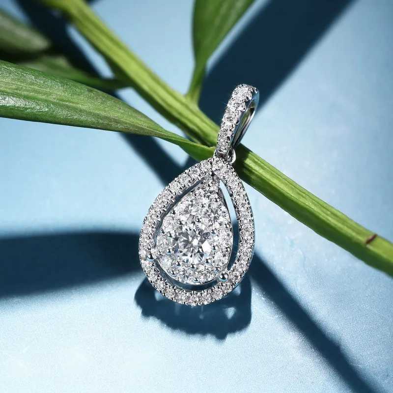 Huitan Water Drop Micro Paved CZ Delicate Pendant Necklace Women Jewelry Luxury Accessory for Engagement Party Dazzling Gifts M251211