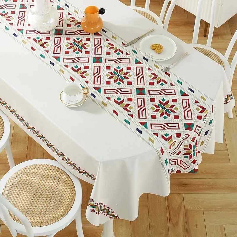 Oval rectangular universal table Waterproof Oil Proof PVC Table Cover Tablecloth Printed Modern Style home Dining Table Cover H251211