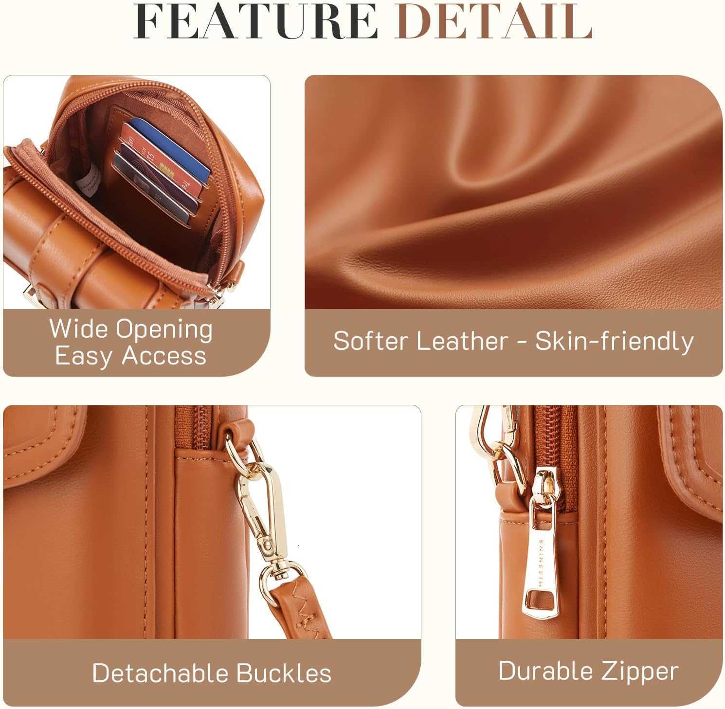 Crossbody Bags for Women Vegan Leather Cell Phone Purses Trendy RFID Wallet Purses with Adjustable StrapM251211