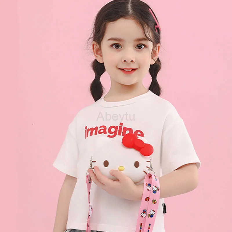 Sanrio Kawaii Hello Kitty Silicone Shoulder Bag Cartoon Storage Bags Portable Satchel Fashion Purse Coin Pouch Christmas Gifts For Girl H251211