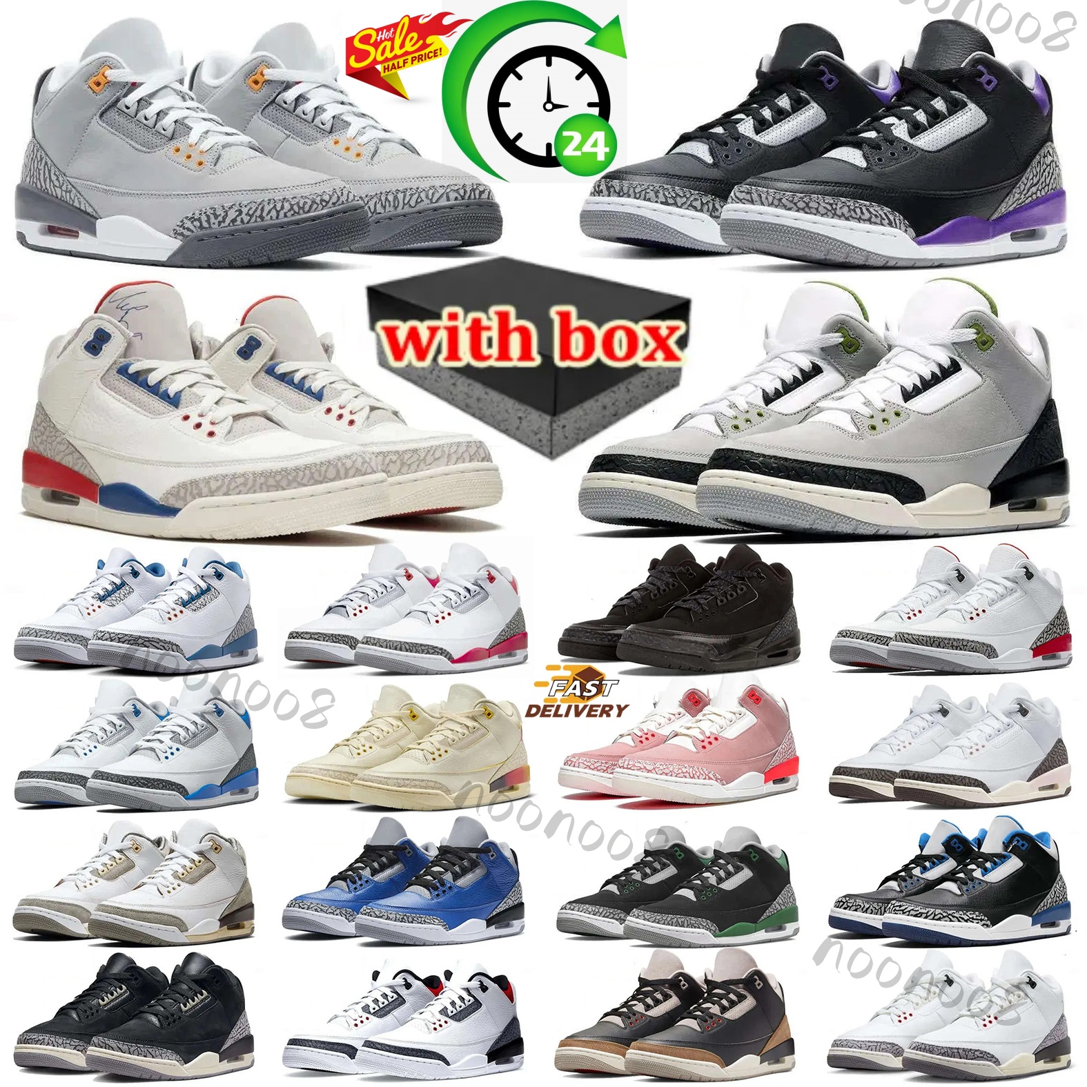 With Box 3s Sneakers Basketball Shoes 3 High quality Sports Shoes Luxury Black Cement Cardinal Red Dark Iris Fire Red Mocha Pine Green Men cushion Platform Trainers dh